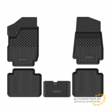Коврики в салон SRTK Renault Sandero 2014- резина черные 4 шт / PR.RN.SAND.14G.02X60