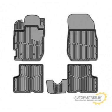 Коврики в салон SRTK Renault Duster (2015-2017) резина черные 4 шт / PR.RN.DUST.15G.02X35