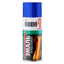 Краска-спрей KUDO термостойкая серебристая матовая 520мл / KU-5001