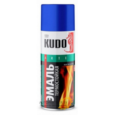 Краска-спрей KUDO термостойкая белая 520мл / KU-5003