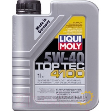 Моторное масло LIQUI MOLY TOP TEC 4100 5W40 / 9510 (1л)