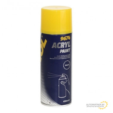 Краска акриловая МANNOL Acryl Paint black (черная) 450 мл / 9674