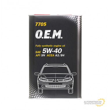 Моторное масло MANNOL FOR RENAULT NISSAN O.E.M. 7705 5W40 / MN7705-1ME (1л)