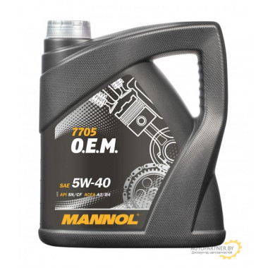 Моторное масло MANNOL FOR RENAULT NISSAN O.E.M. 7705 5W40 / MN7705-4 (4л)