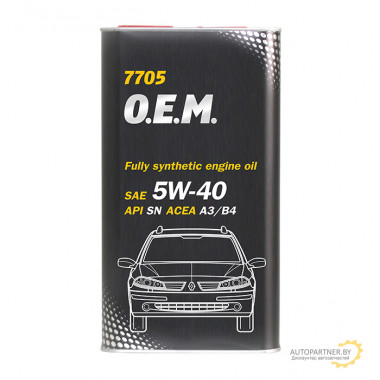 Моторное масло MANNOL FOR RENAULT NISSAN O.E.M. 7705 5W40 / 51960 (4л)