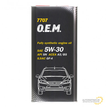 Моторное масло MANNOL FOR FORD/VOLVO 7707 O.E.M. / 51963 (5л)