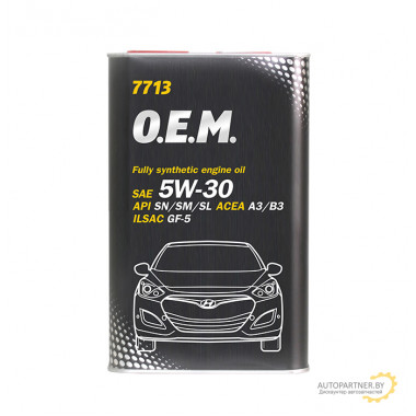 Моторное масло MANNOL FOR KOREAN CARS O.E.M. 7713 5W30 / MN7713-1ME (1л)