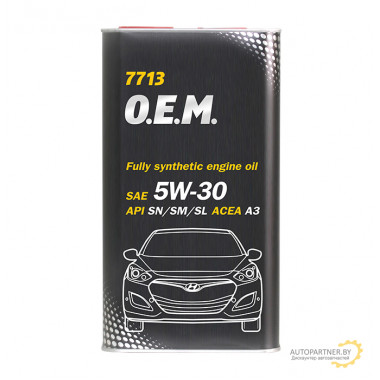 Моторное масло MANNOL FOR KOREAN CARS O.E.M. 7713 5W30 / MN7713-4ME (4л)