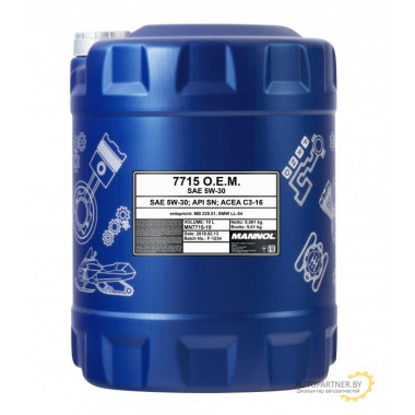 Моторное масло MANNOL FOR VAG O.E.M. 7715 LONGLIFE 504/507 5W30 / MN7715-10 (10л)