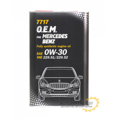 Моторное масло MANNOL FOR MERCEDES BENZ O.E.M. 7717 0W30 / MN7717-1ME (1л)