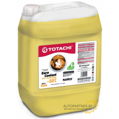 Антифриз Готовый TOTACHI NIRO EURO COOLANT OAT TECHNOLOGY -50°C Желтый 20л / 4589904924125