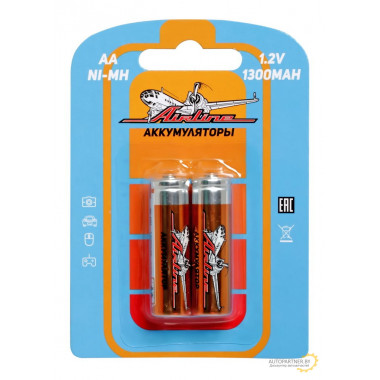 Батарейки AIRLINE AA HR6 аккумулятор Ni-Mh 1300 mAh 2шт. / AA-13-02