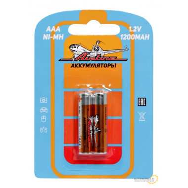 Батарейки AIRLINE AAA HR03 аккумулятор Ni-Mh 1200 mAh 2шт. / AAA-12-02