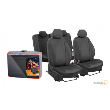 Чехлы AIRLINE для Nissan X-Trail (15-) Лима, 14 пред., задн.спин. 1/3,  экокожа перф., черн. / ACCS-L-60