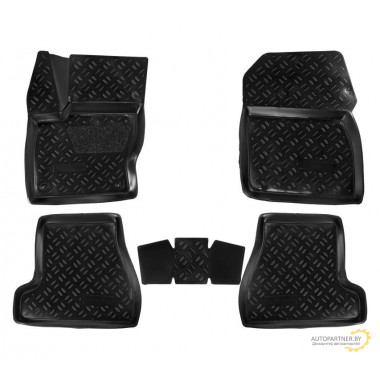 Ковры в салон AIRLINE (3D с подпят.) для Ford Focus III (2011-) компл. 5 шт., выс. борт, полимер., черн. / ACM-PS-29