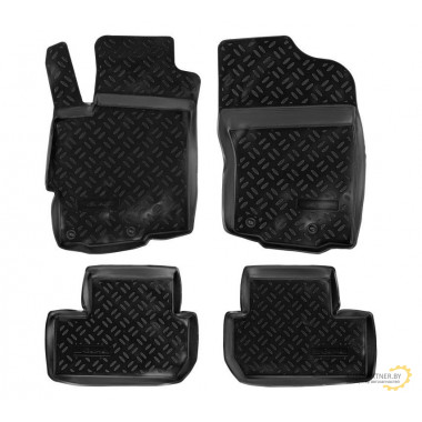 Ковры в салон AIRLINE для Mitsubishi Lancer X (07-) компл. 4 шт., выс. борт, полимер., черн. / ACM-PS-47