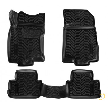 Ковры в салон AIRLINE (3D с подпят.) для Nissan Qashqai II (сборка РФ) (16-) компл. 4 шт., выс. борт, полимер., черн. / ACM-PS-49