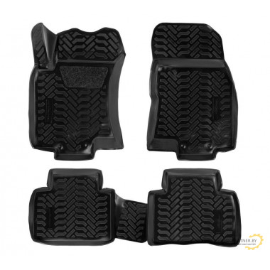 Ковры в салон AIRLINE (3D с подпят.) для Nissan X-Trail (T32) (14-) компл. 4 шт., выс. борт, полимер., черн. / ACM-PS-50