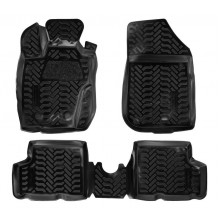 Ковры в салон AIRLINE (3D с подпят.) для Renault Duster 4WD (11-15) компл. 4 шт., (крепеж), выс. борт, полимер., черн. / ACM-PS-54