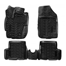 Ковры в салон AIRLINE (3D с подпят.) для Renault Duster (рест.)/Kaptur 4WD (15-) компл. 4 шт., (крепеж), выс. борт, полимер., черн. / ACM-PS-55