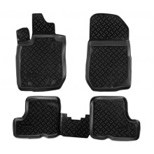 Ковры в салон AIRLINE для Renault Sandero I /Sandero Stepway (09-14) компл. 4 шт., (крепеж), выс. борт, полимер., черн. / ACM-PS-57