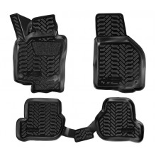 Ковры в салон AIRLINE (3D с подпят.) для Skoda Octavia (A5) (04-13) компл. 4 шт., (крепеж), выс. борт, полимер., черн. / ACM-PS-59