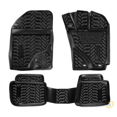 Ковры в салон AIRLINE (3D с подпят.) для Toyota Corolla Fielder 4WD (RHD) (06-12) 4WD компл. 4 шт., (крепеж), выс. борт, полимер., черн. / ACM-PS-71