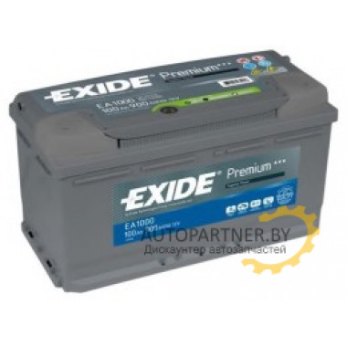 Аккумулятор EXIDE PREMIUM 12V 100AH 900A ETN 0(R+) B13 353x175x190mm 23.31kg EXIDE EA1000