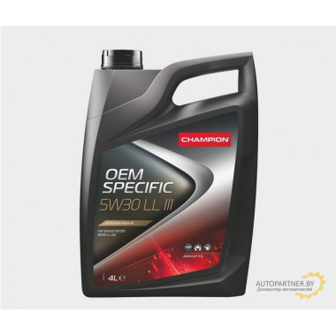 Моторное масло CHAMPION OIL OEM SPECIFIC LL III 5W30 / 8208218 (4л)