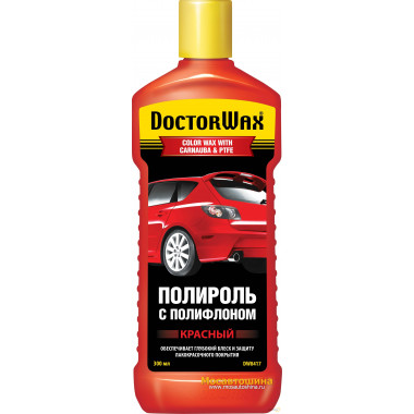 Цветная полироль с полифлоном. красная DOCTORWAX 300мл / DW8417
