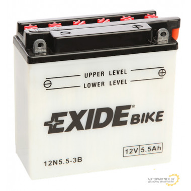 Аккумулятор для мототехники EXIDE BIKE 12V 6AH 60A (JIS) 121x61x131mm 1.7kg 12N5,5-3B