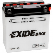 Аккумулятор для мототехники EXIDE BIKE 12V 9AH 90A (JIS) 137x76x140mm 2.7kg 12N9-3B
