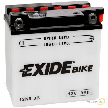 Аккумулятор для мототехники EXIDE BIKE 12V 9AH 90A (JIS) 137x76x140mm 2.7kg 12N9-3B
