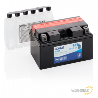 Аккумулятор сухой предзаряженный 12V 8,6Ah 150x87 EXIDE ETZ10-BS