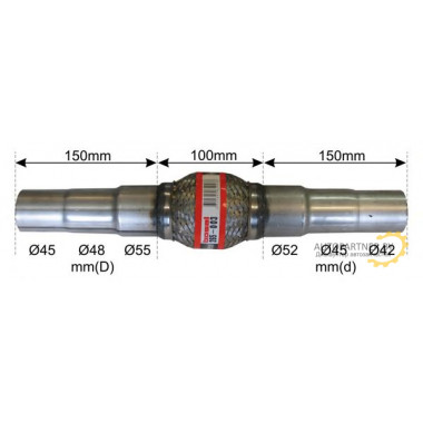 Гофра глушителя BOSAL 55/42х100