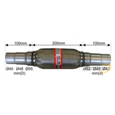 Гофра глушителя BOSAL 55/42х200