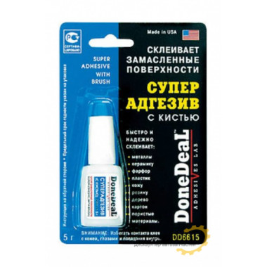 Клей DONE DEAL "Суперадгезив" флакон с кистью 5 г / DD6615