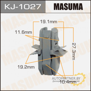Клипса пластиковая MASUMA (SUBARU 91017FA080)  / KJ1027