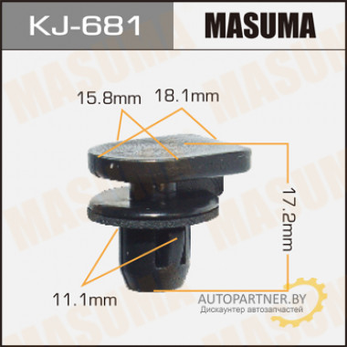 Клипса пластиковая MASUMA (SUBARU 628284P000)  / KJ681