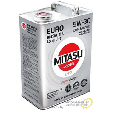 Моторное масло MITASU EURO PAO LL III OIL 5W-30 / MJ-210-4 (4л)