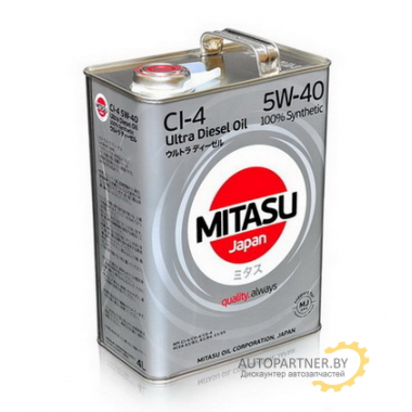 Моторное масло MITASU ULTRA DIESEL CI-4 5W-40 / MJ-212-4 (4л)