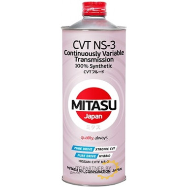 MITASU 1L МАСЛО ТРАНСМИСИОННОЕ CVT FLUID NS-3/ ОЕМ Nissan CVT Fluid NS-3 ЗЕЛЁНАЯ 100% Synthetic