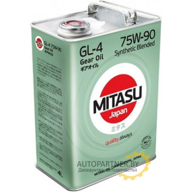 MITASU MJ4434 Масло трансмиссионное полусинтетическое "Gear Oil 75W-90", 4л