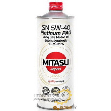 Моторное масло MITASU PLATINUM PAO SN 5W-40 / MJ-112-1 (1л)
