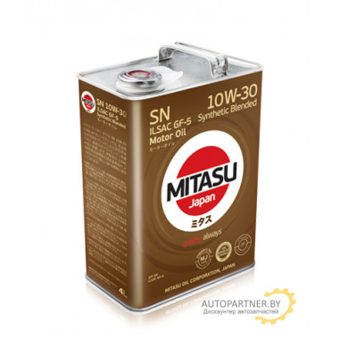 Моторное масло MITASU MOTOR OIL SN 10W-30 / MJ-121-4 (4л)