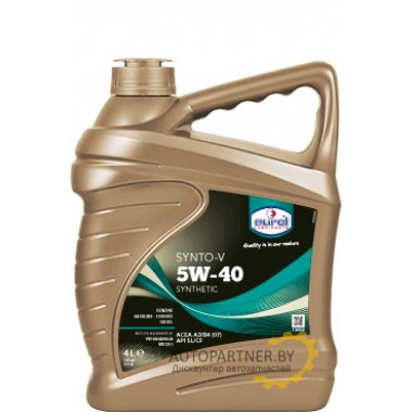 Моторное масло EUROL SYNTO-V 5W40 / E100050 - 4L (4л)