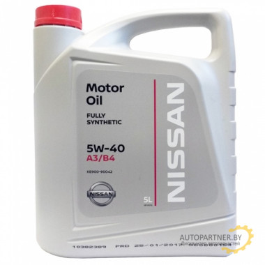 Моторное масло NISSAN MOTOR OIL A3/B4 5W40 / KE90090042R (5л)