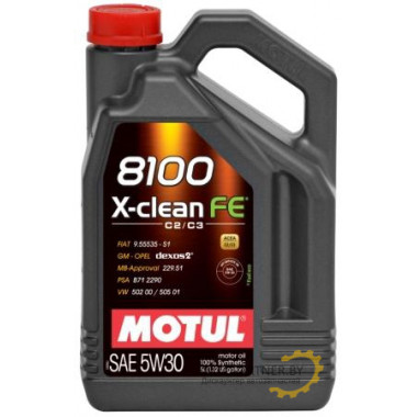 Моторное масло MOTUL 8100 X-CLEAN FE 5W30 / 104776 (4л) (ЗАМЕНА 109171)