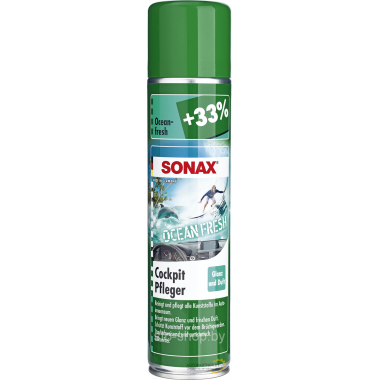 Очиститель-полироль салона аэрозоль, защитный, матовый, антистатик, аромат Океан SONAX 400мл / 364300