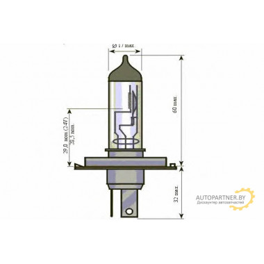 Лампа галогенная H4 24V 75/70W SCT / 202167